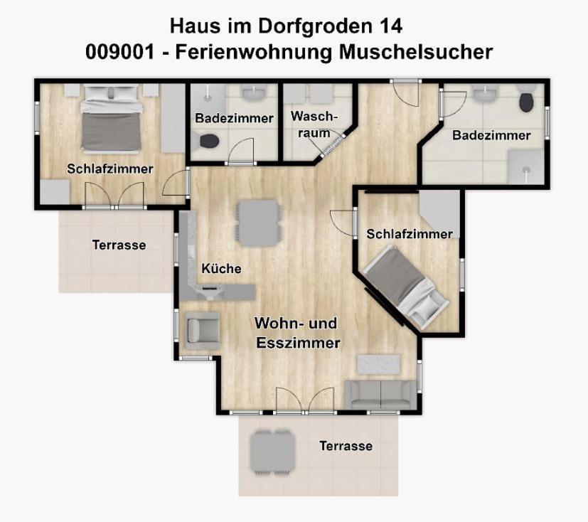 Haus Im Dorfgroden 14 Ferienwohnung Muschelsucher Вангероге Экстерьер фото